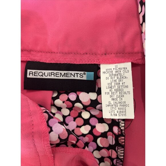 Requirements Women's Pleated Skirt Pink Dot Size 12 NWT - Picture 6 of 6